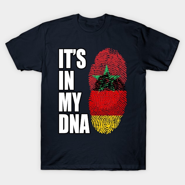 German And Moroccan Mix DNA Flag Heritage T-Shirt by Just Rep It!!